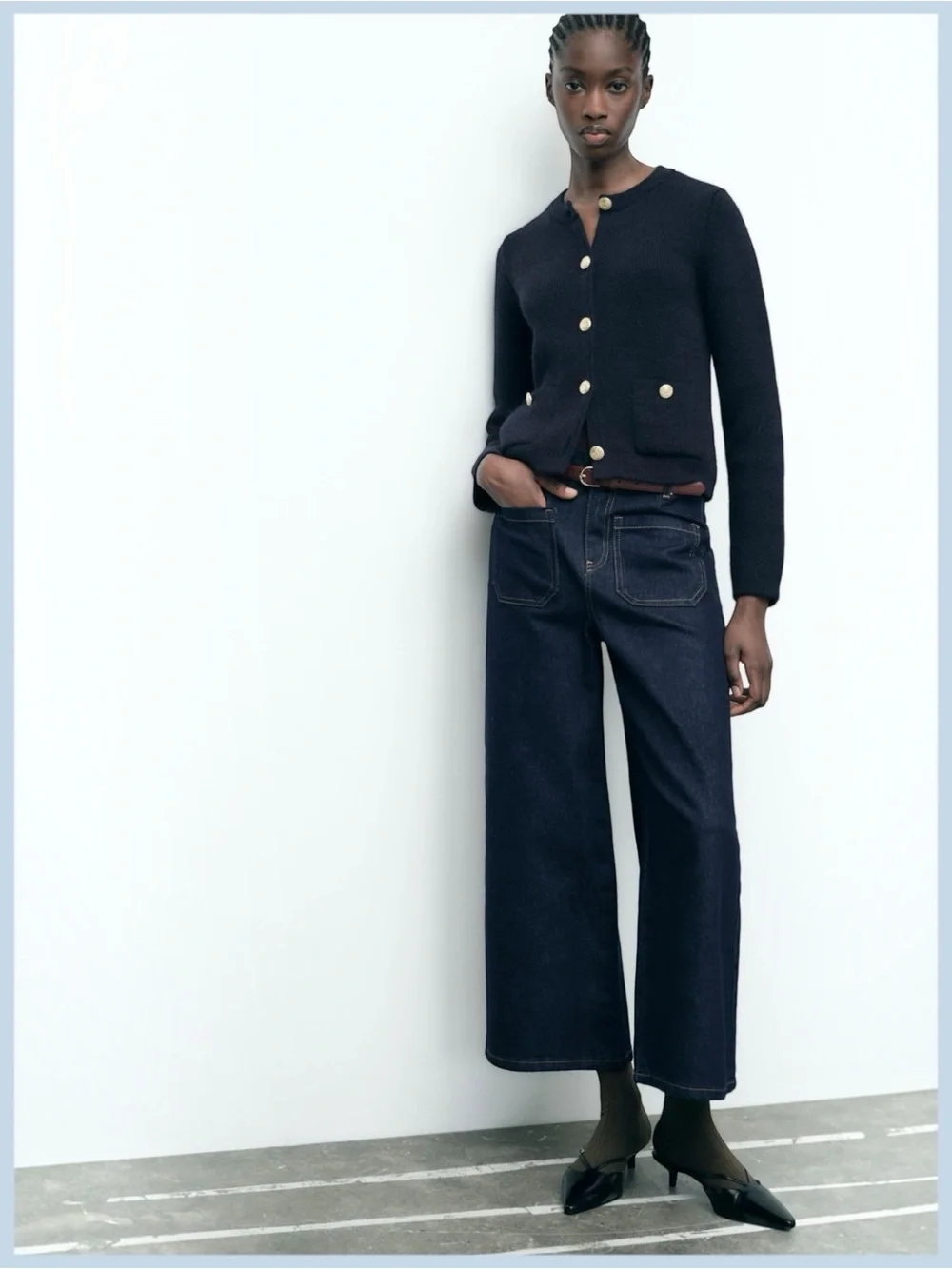 Zara Golden Button Knit Cardigan